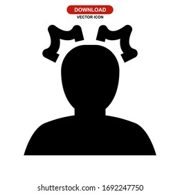 Kopfschmerzsymbol oder Logo einzeln auf Zeichen Vektorillustration Illustration - hochwertige Vektorsymbole mit schwarzem Hintergrund
