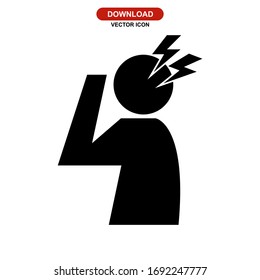 headache icon or logo isolated sign symbol vector illustration - high quality black style vector icons
