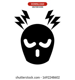 Kopfschmerzsymbol oder Logo einzeln auf Zeichen Vektorillustration Illustration - hochwertige Vektorsymbole mit schwarzem Hintergrund
