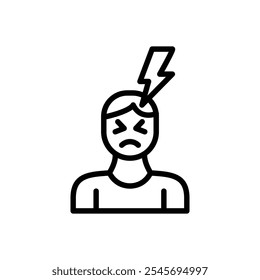 Headache icon icon logo sign set vector outline