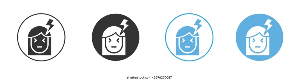 Conjunto de diseño de Plantilla de logotipo de icono de dolor de cabeza