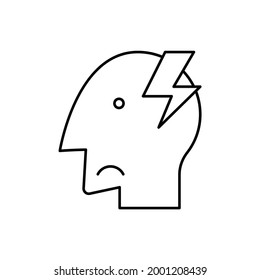 headache icon, nervous vector illustration