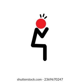 headache icon on white background