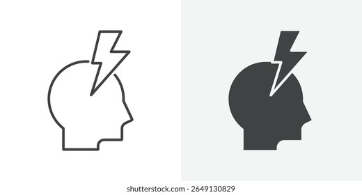 Icono de dolor de cabeza Signo de Vector de contorno
