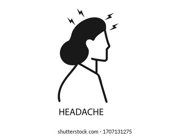Headache icon, pain icon vector isolate  