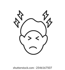 Headache icon simple black line style. icon simple black line style.