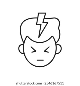 Headache icon simple black line style.