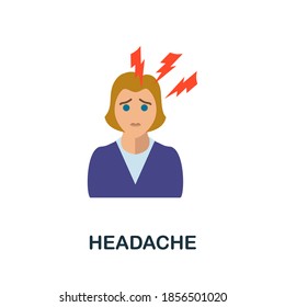 Headache icon. Simple element from health diseases collection. Creative Headache icon for web design, templates, infographics and more