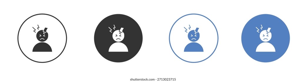 Icono de dolor de cabeza simple Vector minimalista EPS