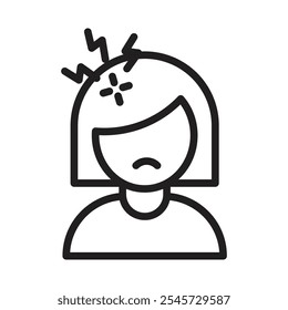 Headache icon Simple thin outline