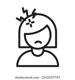 Headache icon Simple thin outline