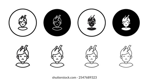 Headache icon Thin line flat illustration