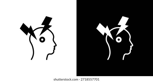 Ilustración vectorial de iconos de dolor de cabeza - iconos de vector de estilo negro de alta calidad