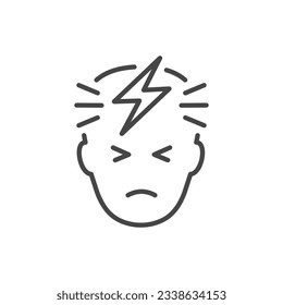 Headache icon. Vector illustration isolated on white.