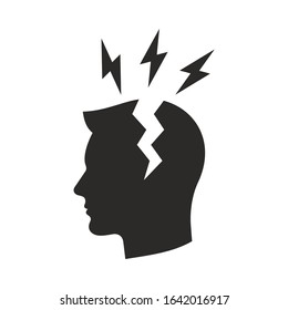 Headache icon. Vector icon isolated on white background.
