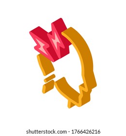 Headache Icon Vector. Isometric Headache sign. color isolated symbol illustration