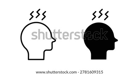 Headache icon icon vector logo. icons in solid, editable strokes.
