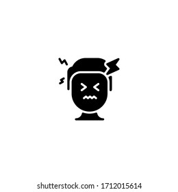 headache icon. headache vector on gray background