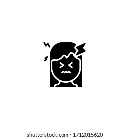 headache icon. headache vector on gray background