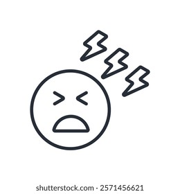 Headache icon. vector.Editable stroke.linear style sign for use web design,logo.Symbol illustration.