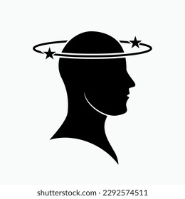 Headache Icon. Vertigo, Confuse Symbol.