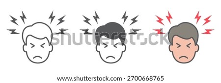 Headache line icon, body and pain, head pain sign, vector graphics, a linear pattern on a white background, eps 10.