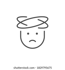 Headache line icon or flu concept