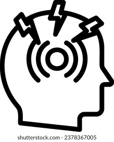 headache line icon illustration vector