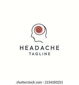 Headache logo icon design template flat vector