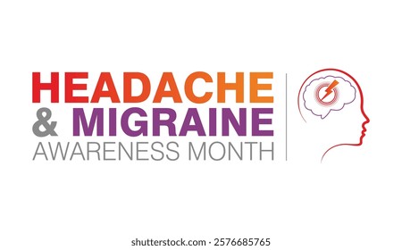 Headache and Migraine awareness week logo. Vector illustration. Headache and Migraine Concept.	
