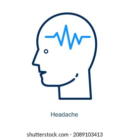 Concepto De Icono De Cefalea O Migraña