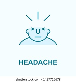 headache on mind field outline icon