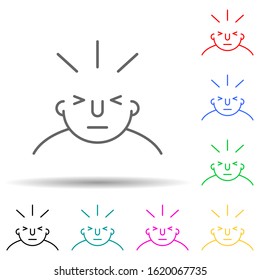 headache on mind multi color style icon. Simple thin line, outline vector of what is in your mind icons for ui and ux, website or mobile application
