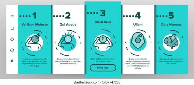 Headache Onboarding Mobile App Page Screen Vector Illustration