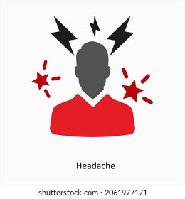 Headache Or Panic Attack Icon Concept