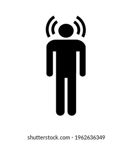 Headache. A person experiences a lot of stress. Icon. Vector illustration