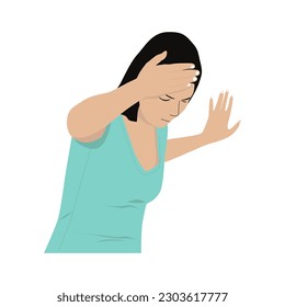 headache person illustration vector,flat design