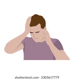 headache person illustration vector,flat design