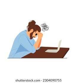 headache person pose vector illustration