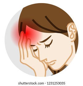 Headache - Physical disease Circular clip art, Adults woman