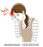 Headache - Physical disease image clip art - Housewife , Line art