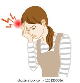 Headache - Physical disease image clip art - Housewife