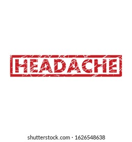 Headache red stamp text isolated