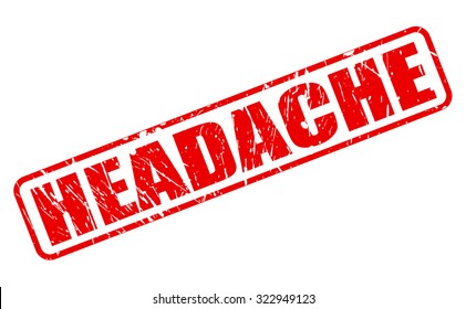 HEADACHE red stamp text on white