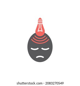 Headache sign. Vector icon for web graphic.