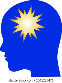 Headache silhouette blue