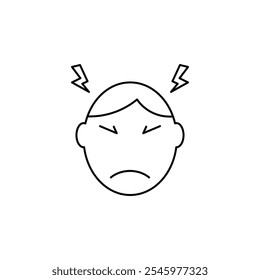 Headache thin line vector icon.