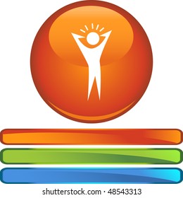 Headache web button isolated on a background