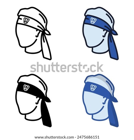 The Headband Badminton icon represents a headband designed to keep sweat out of the eyes during play.