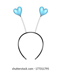 Headband with blue hearts